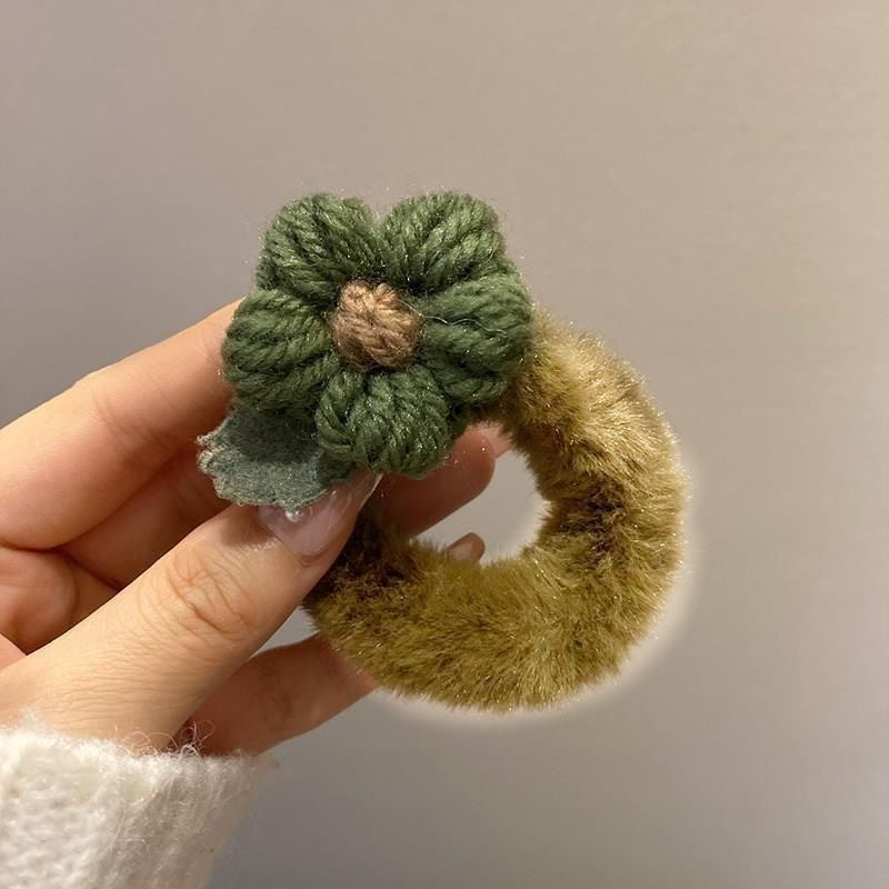 絨面花朵髮圈