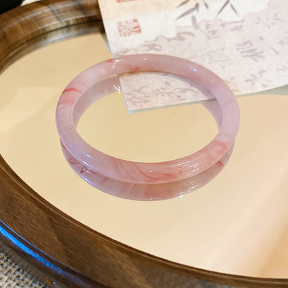一步一響玉髓暈染圓條手鐲2026新款清冷感手環氣質輕奢高級感手飾