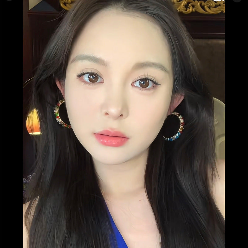 度假風水滴拉菲草耳環小清新時尚簡約百搭耳釘設計感小眾耳飾批發