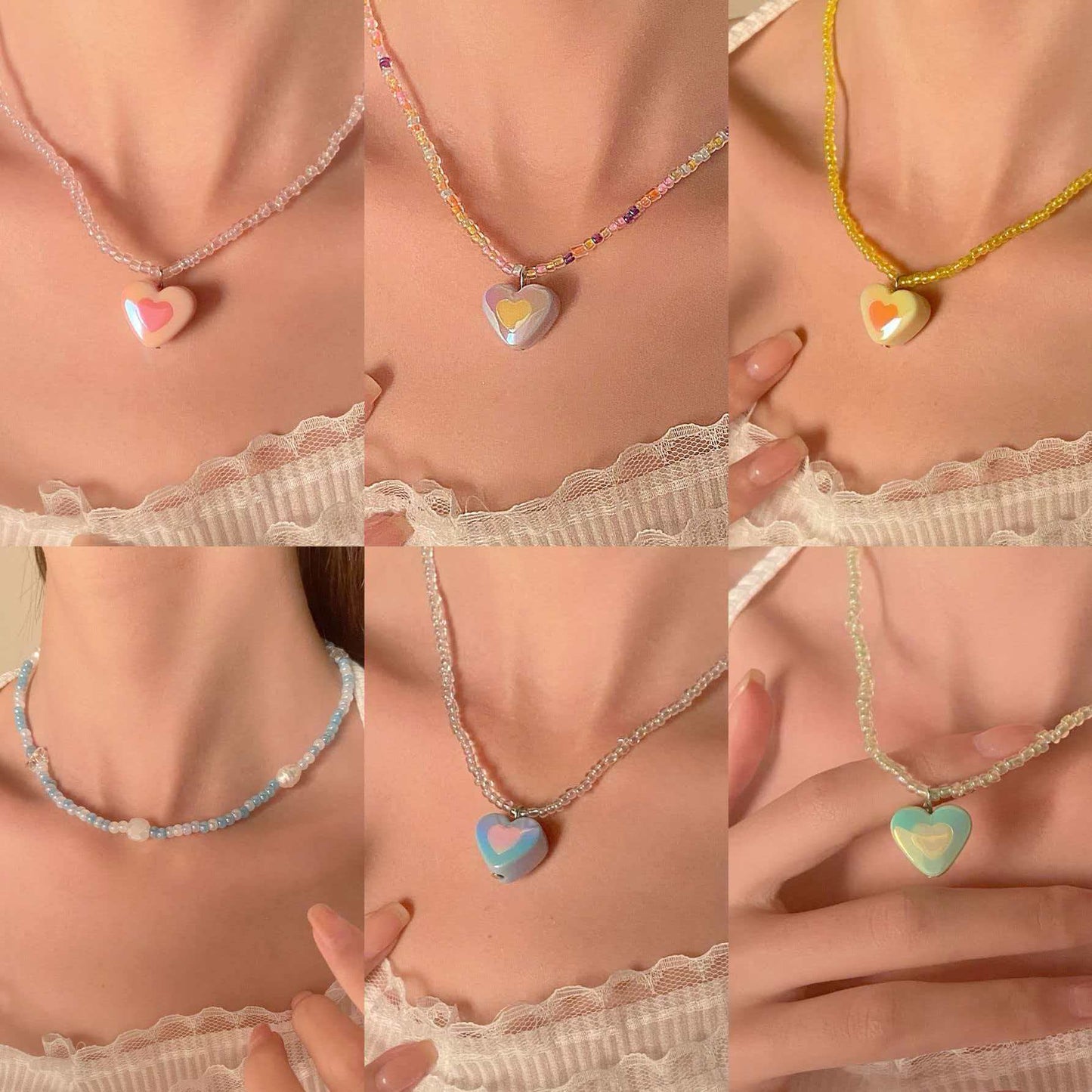繽紛串珠蝴蝶簡約項鍊－商品主圖｜https://igowo.tw/