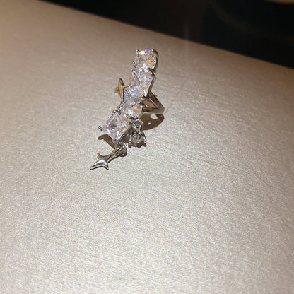 爆閃鋯石幾何無耳洞耳夾甜酷風精致小巧耳骨夾輕奢高級感耳飾批發