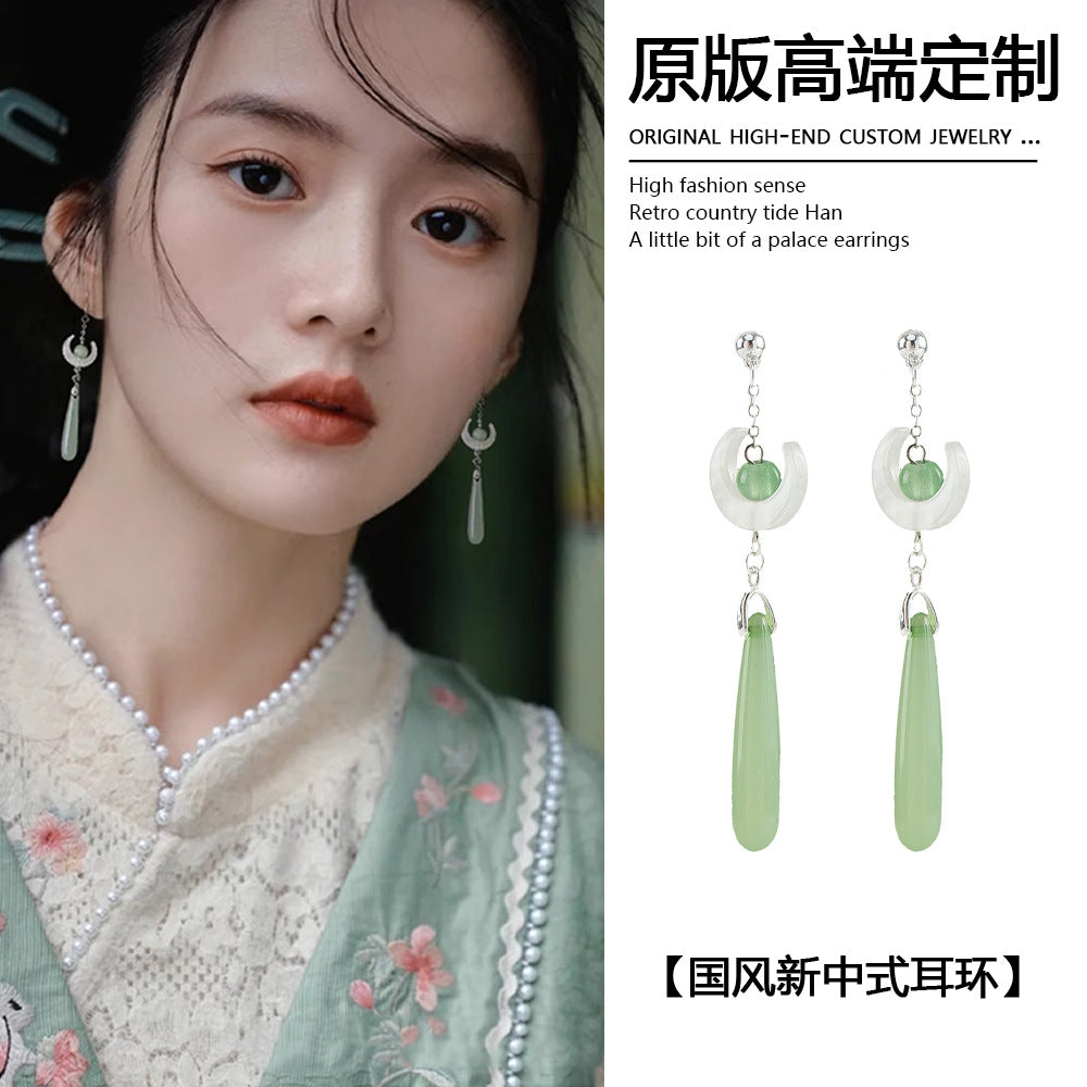 銀針復古耳環－12#流蘇耳鉤款細節8｜https://igowo.tw/