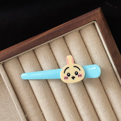 藍色壓克力卡通髮夾