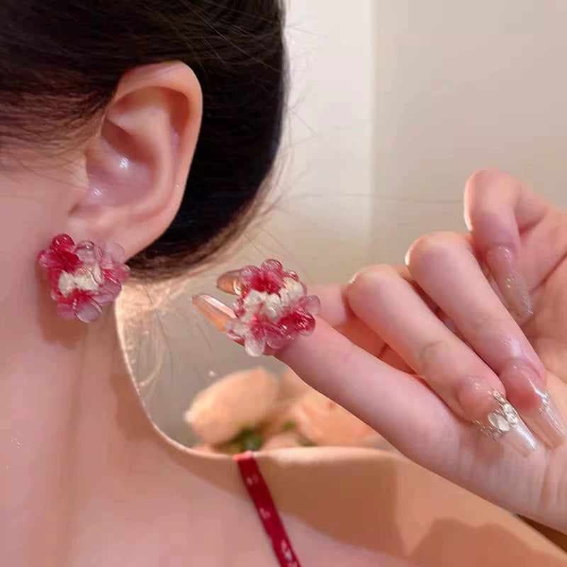 森系小清新花朵耳環