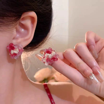 森系小清新花朵耳環