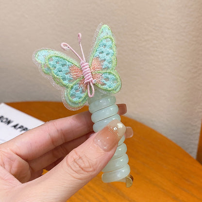 蝴蝶刺繡髮圈