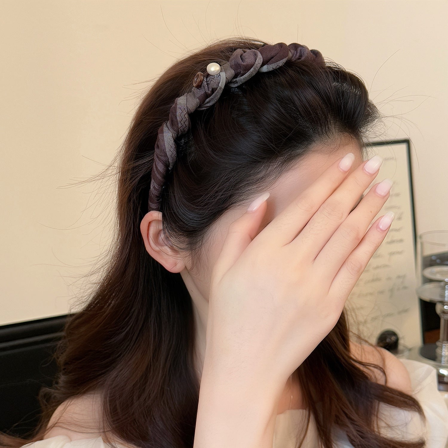 布面纏繞簡約髮箍－商品主圖｜https://igowo.tw/
