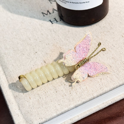 蝴蝶簡約髮圈－漸變紫色1個款細節4｜https://igowo.tw/