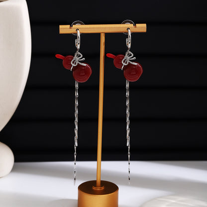 銀針葫蘆流蘇耳釘－商品主圖｜https://igowo.tw/