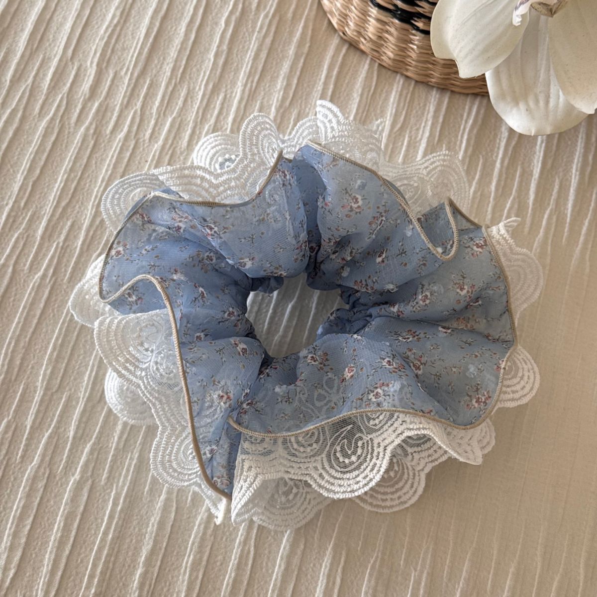 蕾絲碎花大腸圈髮圈