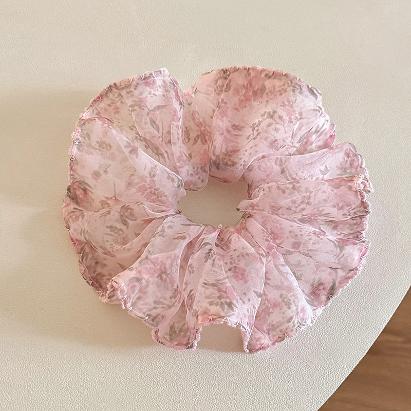 網紗碎花大腸圈髮圈