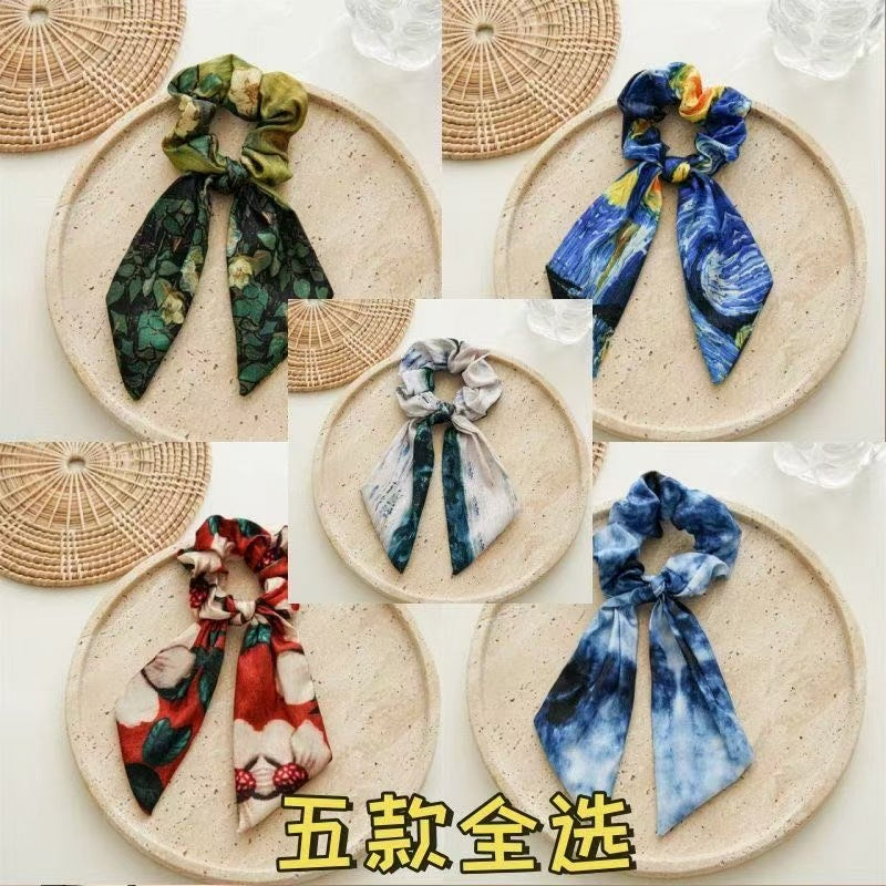 緞帶蝴蝶結大腸圈髮圈－第二視角實拍｜https://igowo.tw/