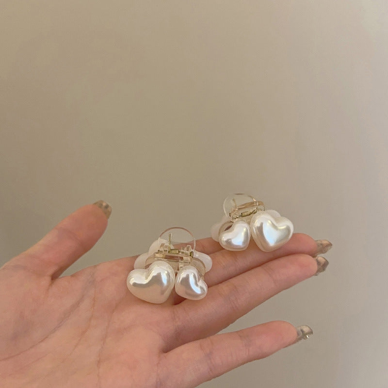 珍珠愛心小巧鯊魚夾