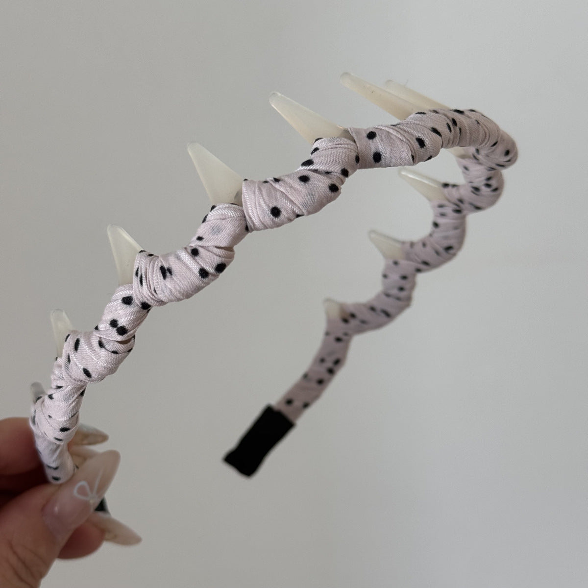 布面波點纏繞髮箍