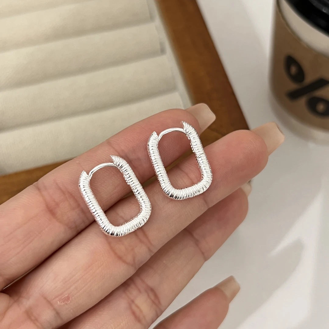 格紋方形復古簡約耳環－商品主圖｜https://igowo.tw/