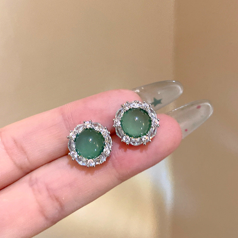 高級感仿玉髓耳環