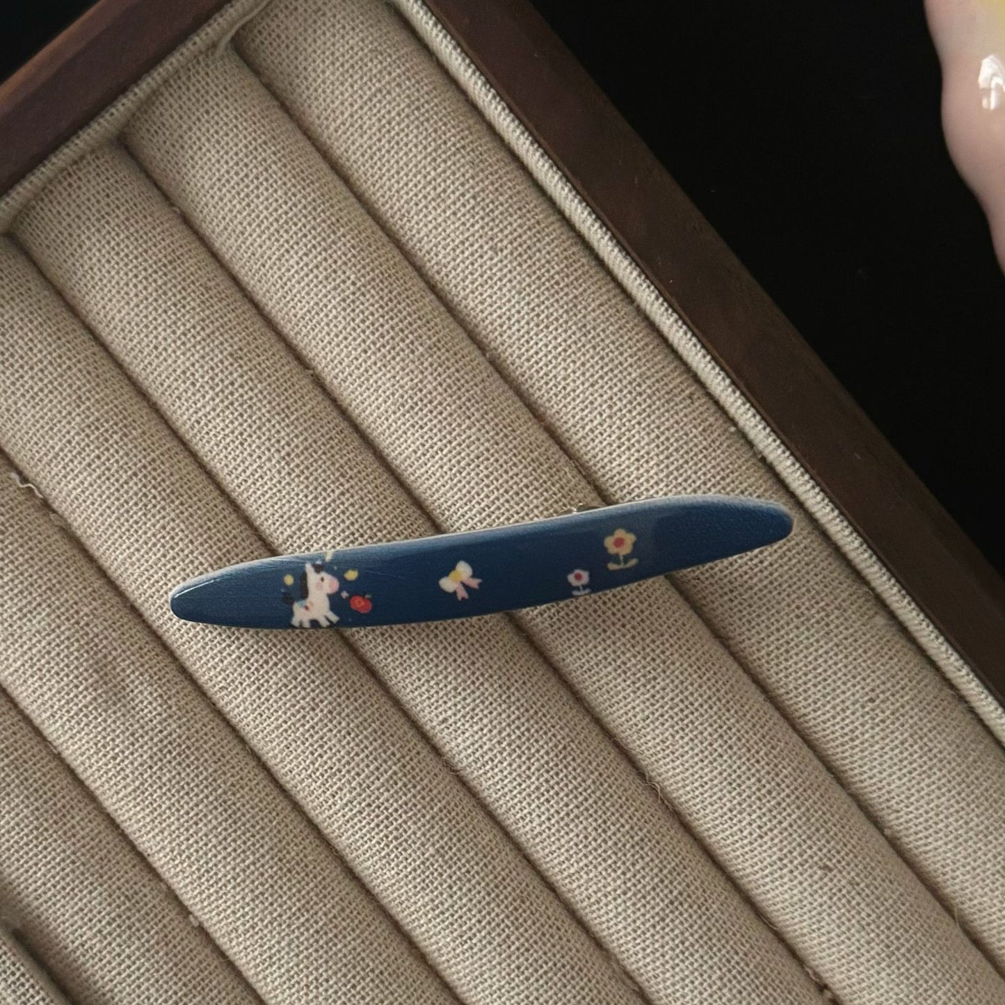 紅色小馬橢圓髮夾
