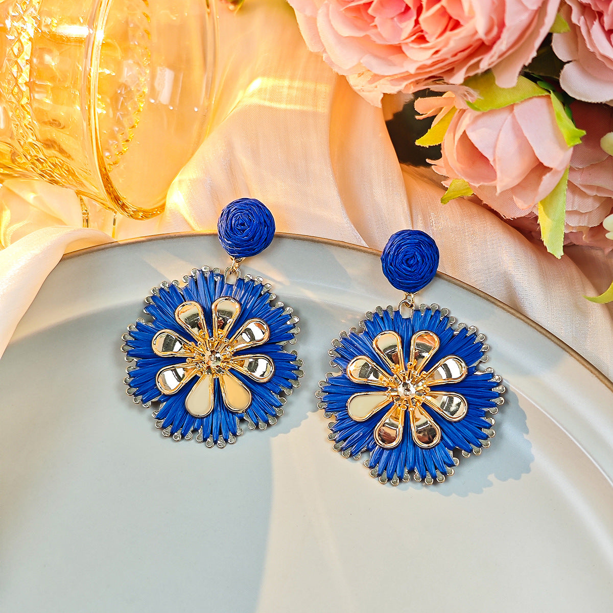 圓形編織耳環