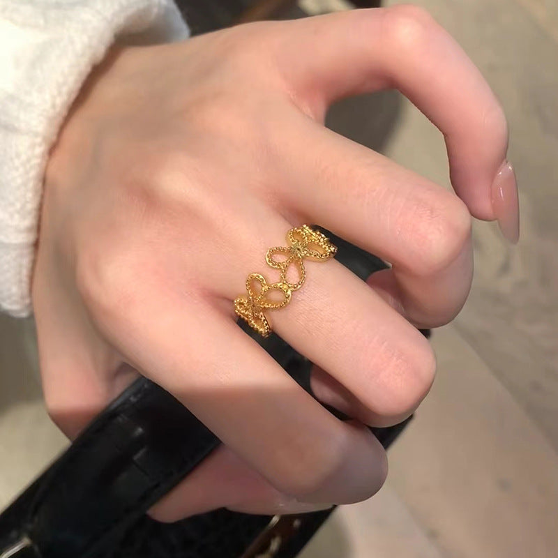 沙金蝴蝶戒指－細節特寫8｜https://igowo.tw/