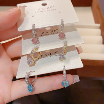珍珠鋯石玫瑰簡約耳扣－商品主圖｜https://igowo.tw/
