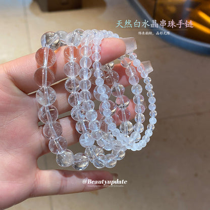 白水晶串珠手鏈新中式個性手串時尚百搭手環小眾高級感手飾女批發