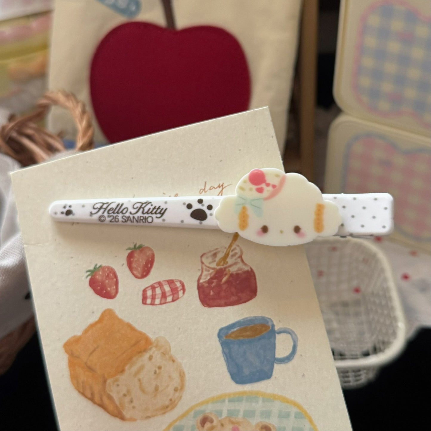 白色甜點小狗髮夾