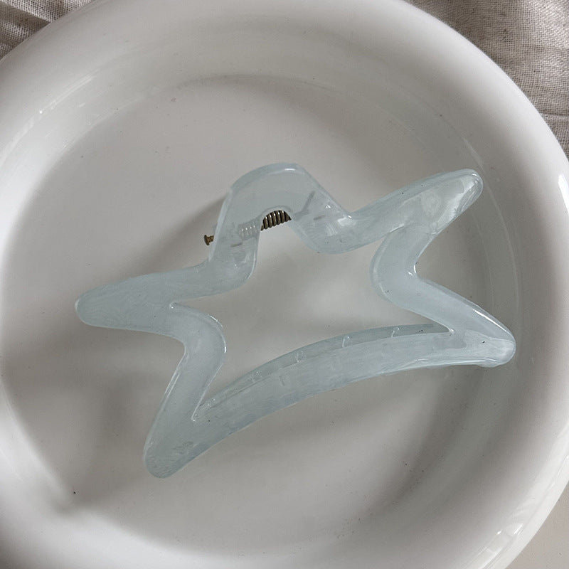 藍色蝴蝶結星星鯊魚夾