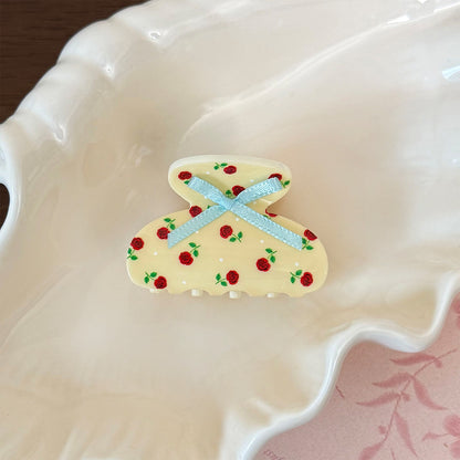碎花蝴蝶結鯊魚夾