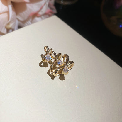 18k真金電鍍鋯石星星耳夾女無耳洞時尚小眾ins耳骨夾輕奢氣質耳飾