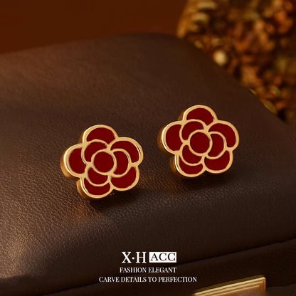 復古紅琺瑯愛心耳環－細節特寫24｜https://igowo.tw/