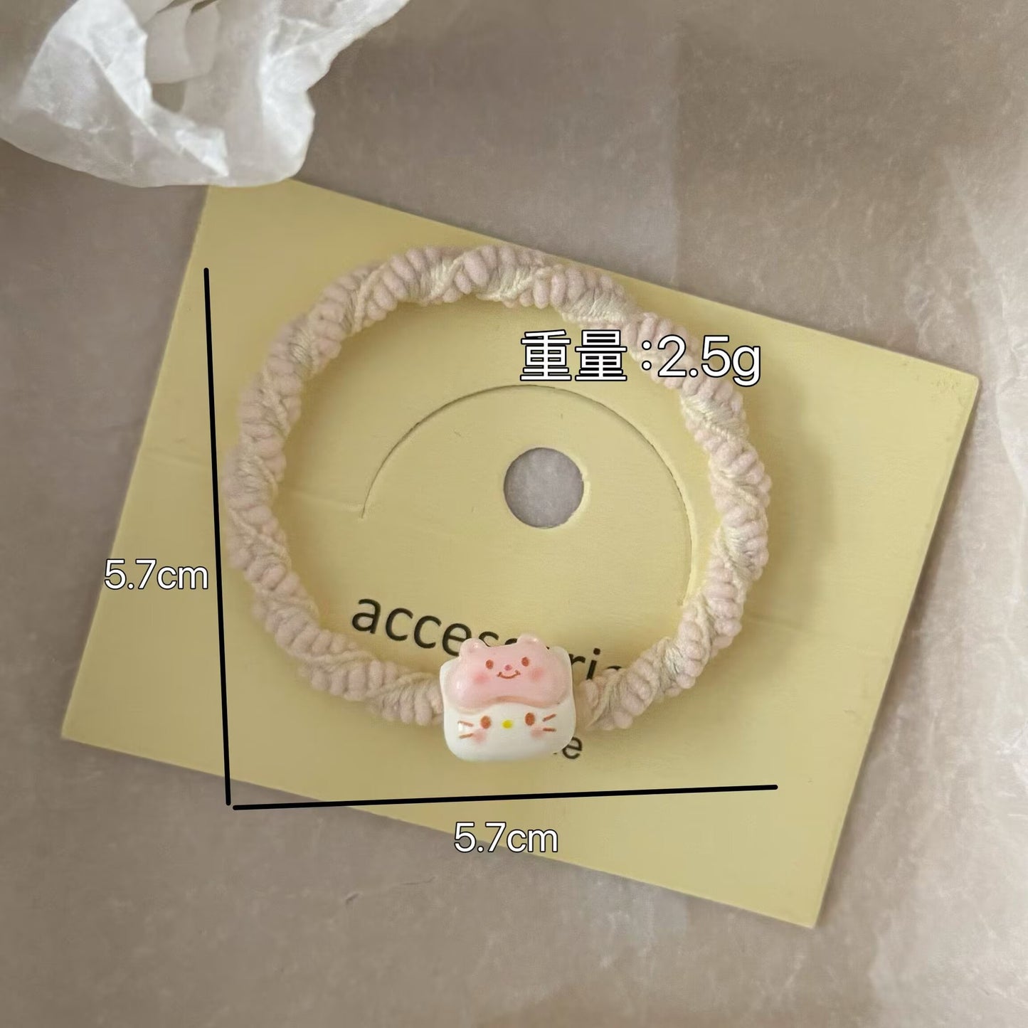 粉色貓咪髮圈