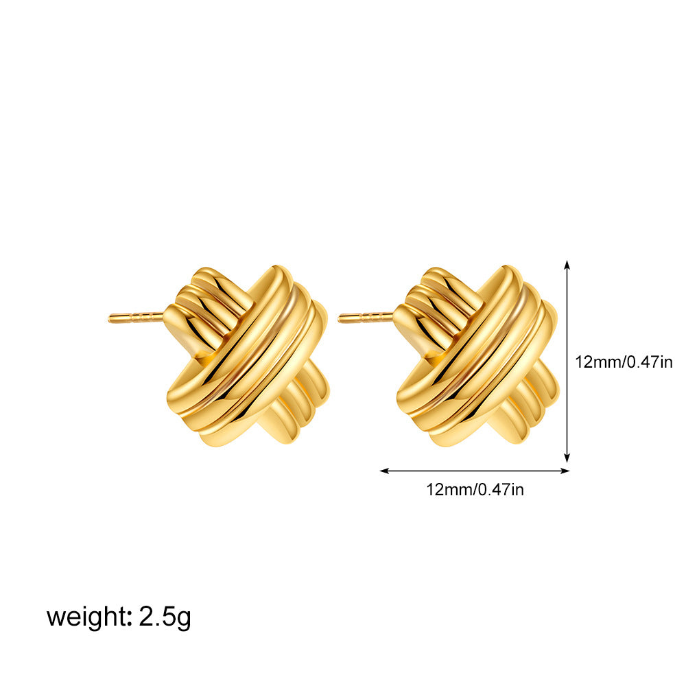 金色幾何耳環－細節特寫5｜https://igowo.tw/