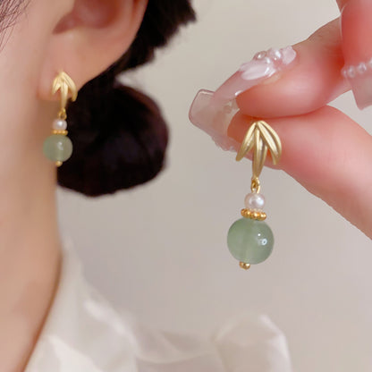 竹節垂墜復古耳環－商品主圖｜https://igowo.tw/