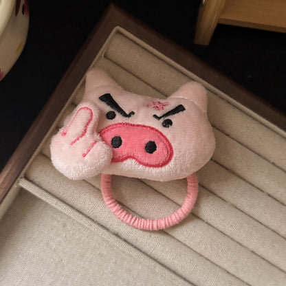 粉色卡通髮圈