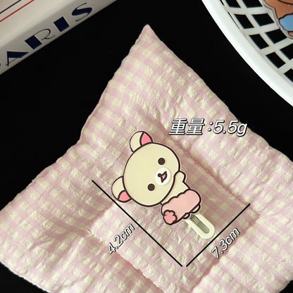 棕色小熊卡通髮夾