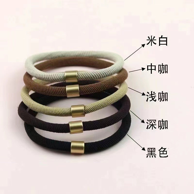 彈力繩簡約髮圈－卡其1條款細節2｜https://igowo.tw/