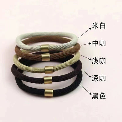 彈力繩簡約髮圈－卡其1條款細節2｜https://igowo.tw/