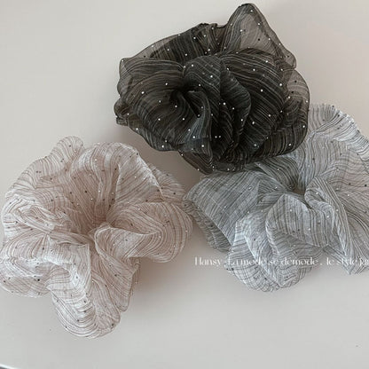 銀色雲朵鑲鑽髮圈－商品主圖｜https://igowo.tw/