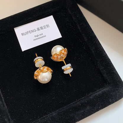 S925高級感氣質簡約貝珠耳釘