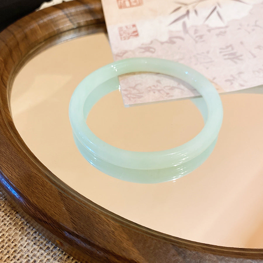 一步一響玉髓暈染圓條手鐲2026新款清冷感手環氣質輕奢高級感手飾
