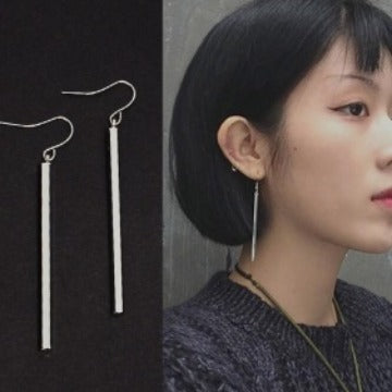 長版簡約耳釘－商品主圖｜https://igowo.tw/