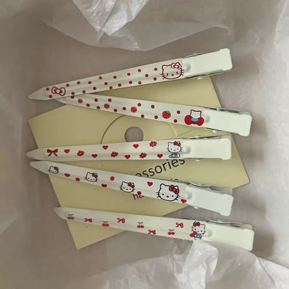 紅色金屬波點貓咪髮夾－商品主圖｜https://igowo.tw/