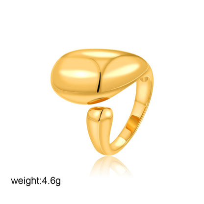金色鋯石幾何鑲鑽戒指－雙圈T533_7款細節5｜https://igowo.tw/