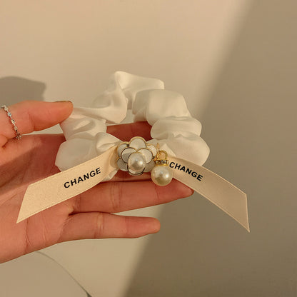 珍珠蝴蝶結髮圈