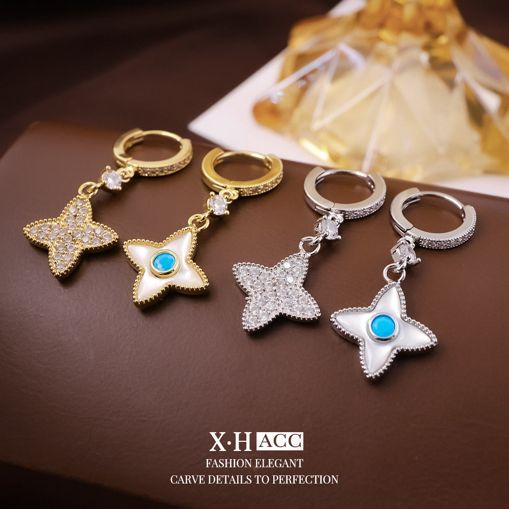 貝母星星微鑲耳扣－商品主圖｜https://igowo.tw/