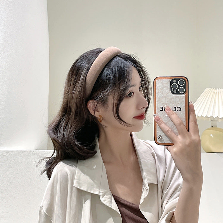 寬版簡約髮箍－3#咖色款細節｜https://igowo.tw/