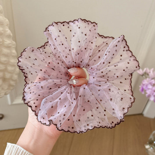 紫色網紗波點髮圈－商品主圖｜https://igowo.tw/