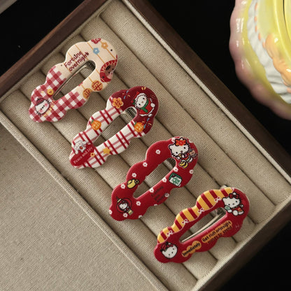 紅色貓咪雲朵髮夾－商品主圖｜https://igowo.tw/