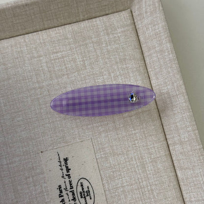格紋愛心髮夾