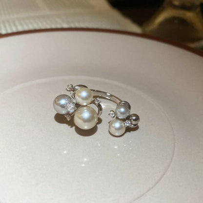鋯石花朵鑲鑽戒指－34#戒指-銀色款細節23｜https://igowo.tw/